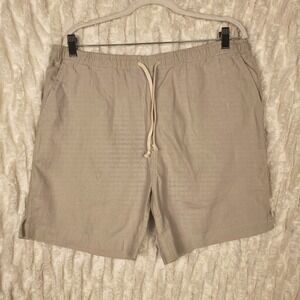 Alex Crane Linen Shorts Mens XXL Light Beige Beachy Lightweight Stretch